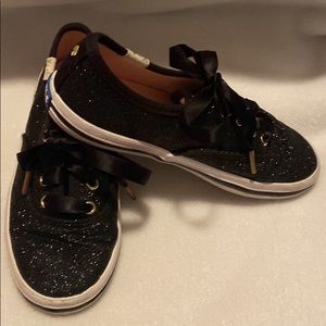 Kate Spade Girls Black Sparkle fashion sneaker